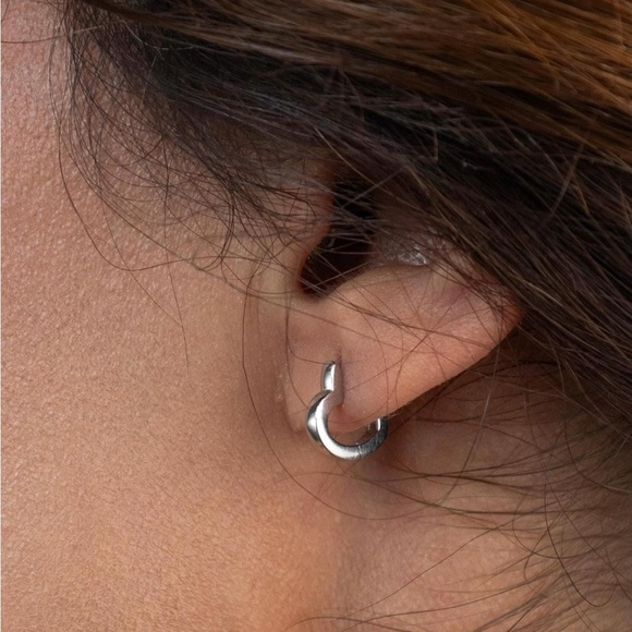 Kate Spade Sterling Silver Heart Huggie Earrings, 18K Gold Heart Earrings - Picture 4 of 6